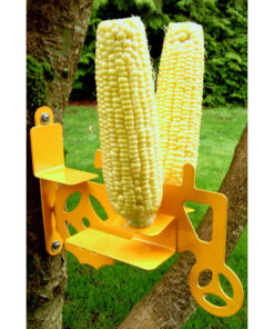 Corn Cob Squirrel and Bird Feeder, Post Mount